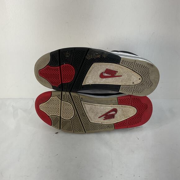 Nike Air Jordan 4 Retro White Blue Red Sneakers Men's Size 10 Preowned - Picture 4 of 6